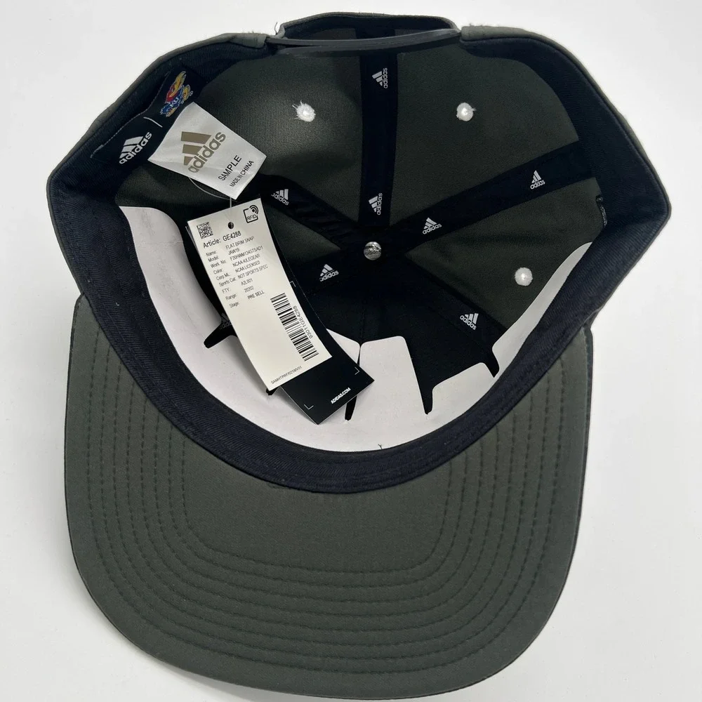 Adidas Kansas Jayhawks NCAA‎ Baseball Cap Hat Flat Brim Snapback Olive Green